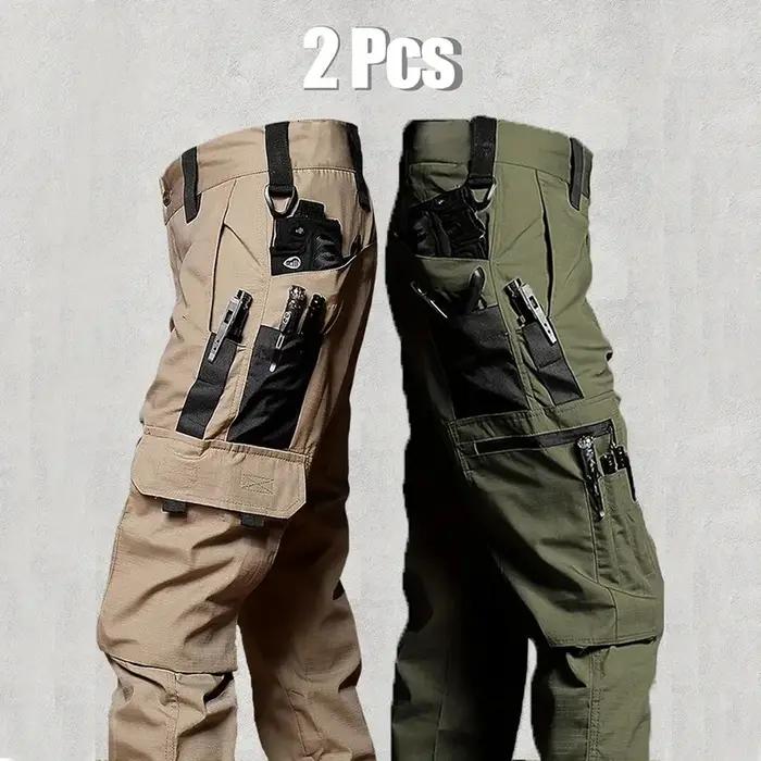 Ensemble 2 pièces pantalon cargo tactique homme imperméable résistant chasse randonnée outdoor