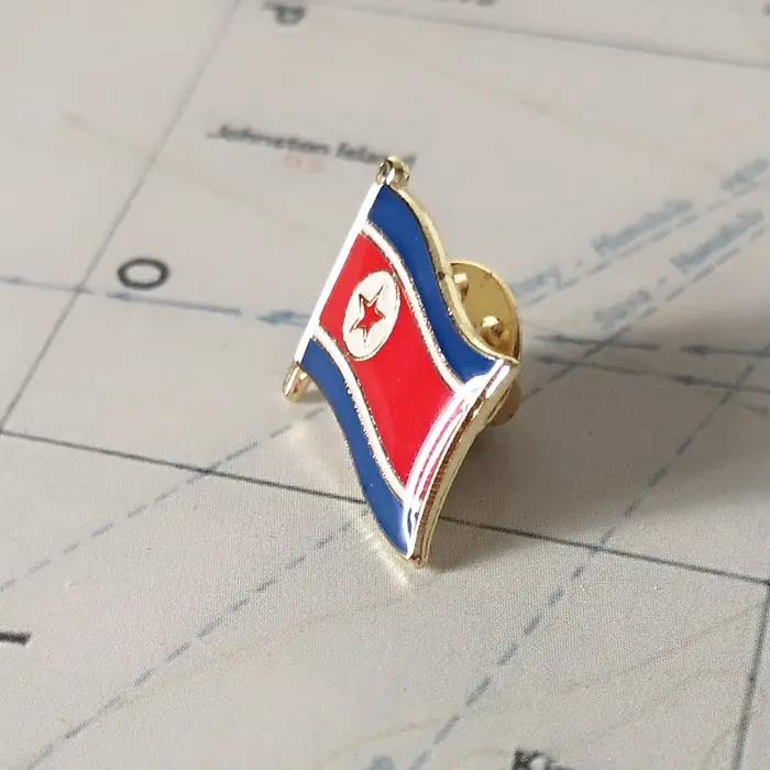 Épingles à revers drapeau national de Corée du Nord badge souvenir broche élégante pour femme occasions spéciales patriotisme trousseau de mariage cadeau unique