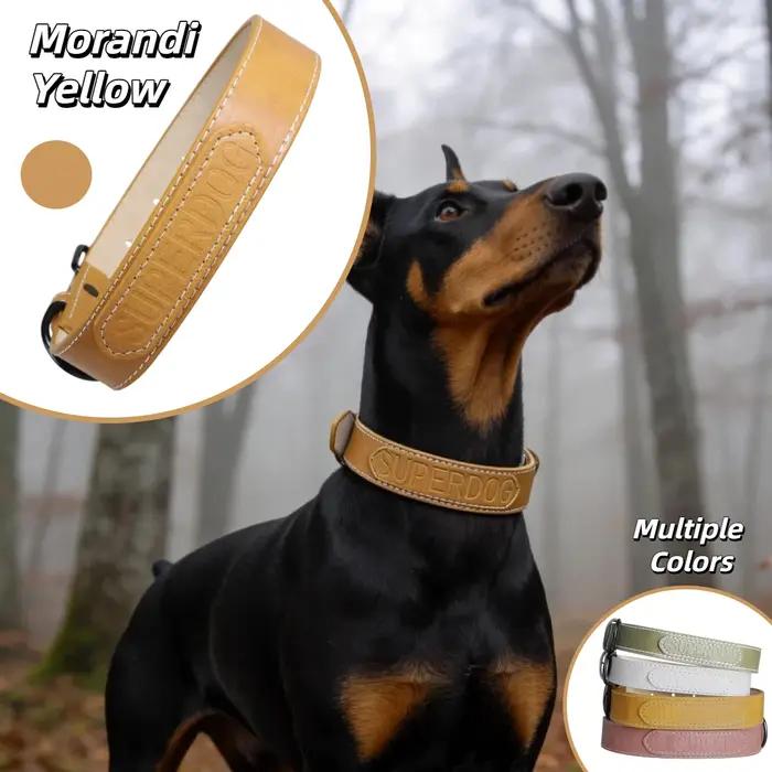 Collier pour chien en cuir PU couleur Morandi