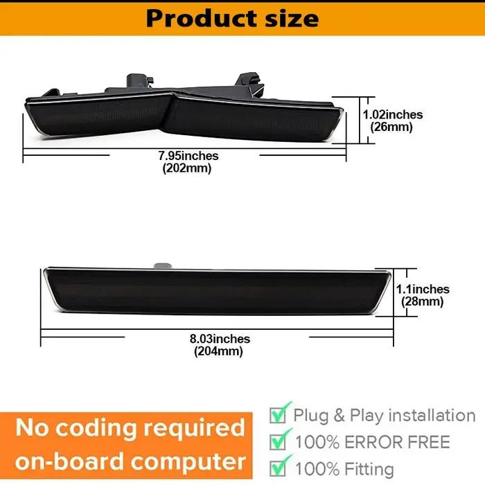 Lampe de voiture pour Dodge Challenger SRT Hellcat 2015 – 2022, 4 pièces, feux de position latéraux