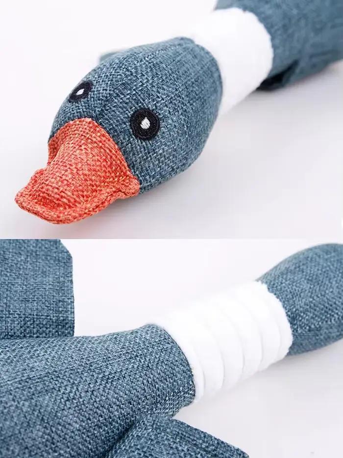 Jouet de canard en peluche en lin écologique avec couineur pour chiens et chats pour jouer et se détendre occassions spéciales