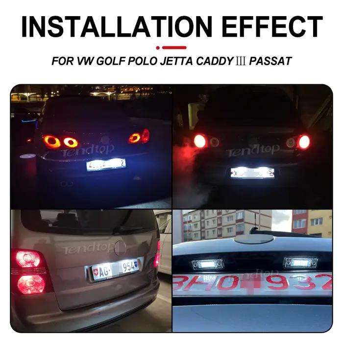 Eclairage de plaque de planificateur à LED, feu de numéro arrière, VW Golf MK5, Jetta, Touran, Passa