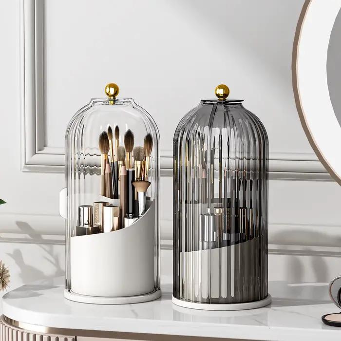 YOOLENS-Porte-pinceau de maquillage avec couvercle, rotation à 360 °, transparent, anti-poussière