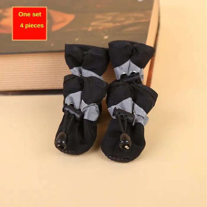 4 paires de chaussures imperméables pour petits chiens - Protégez les pattes de votre animal et gardez-le au sec, bottes de pluie d'extérieur pour chiens