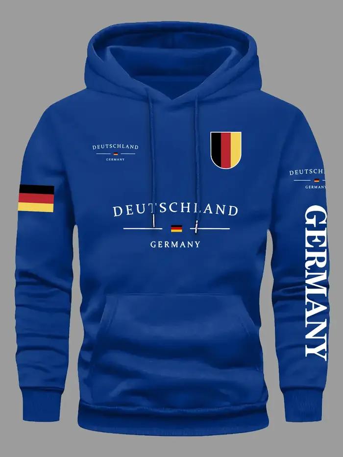 Sweatshirt d'entraînement homme et femme avec drapeau allemand pour sport de rue et courses quatre saisons polyvalent