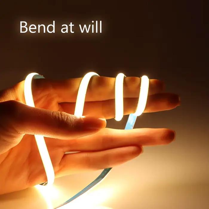 Bande lumineuse LED COB, 5M, 10M, 12V, 24V, 320 diodes/M, haute luminosité, barre LED Flexible FCOB,