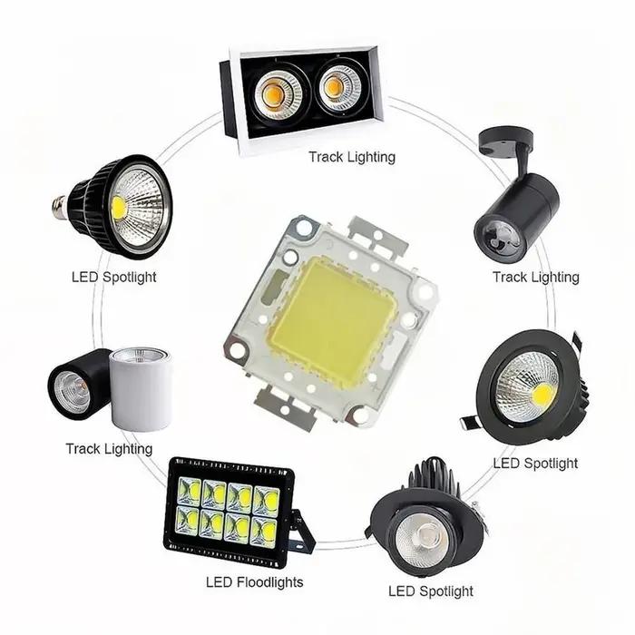 OuuZuu – ampoule à puce LED COB 10W 20W 30W 50W 100W, puces pour projecteur, lumière intégrée de jar