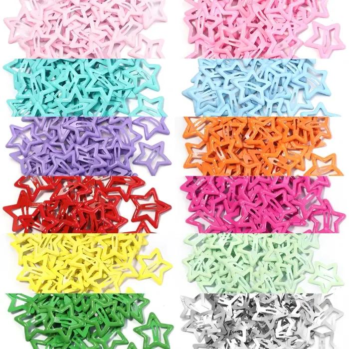 50 pcs/lot métal coloré enfants BB pinces à cheveux Y2K étoile pinces à cheveux pour pince à cheveux
