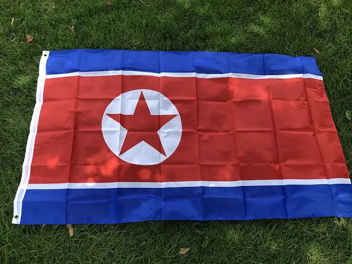 Drapeau de Corée du Nord 90x150cm Polyester Haute Qualité Décoration Maison Occasions Spéciales