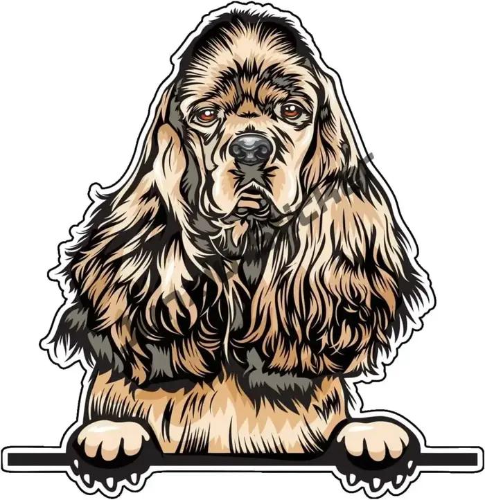 Dessin animé Cocker épagneul Retriever chien Robot autocollant Danger péter anglais