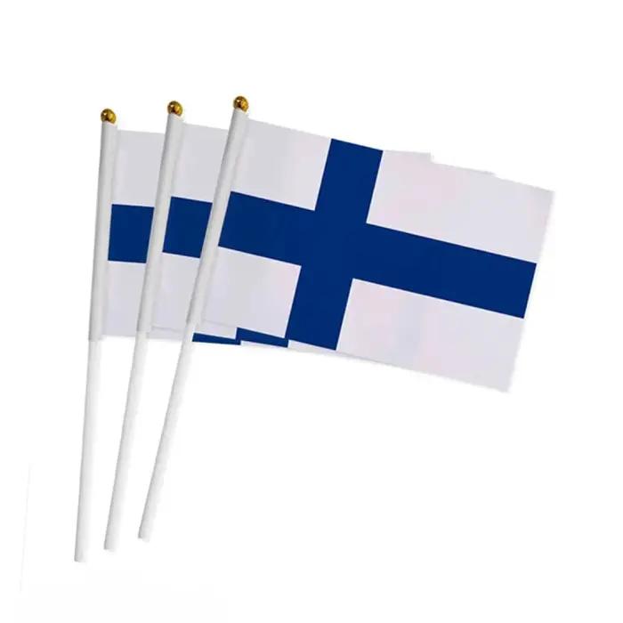 Bannière finlandaise en plastique de haute qualité pour extérieur, idéale pour décorer jardin et intérieur, blanche, moderne et résistante