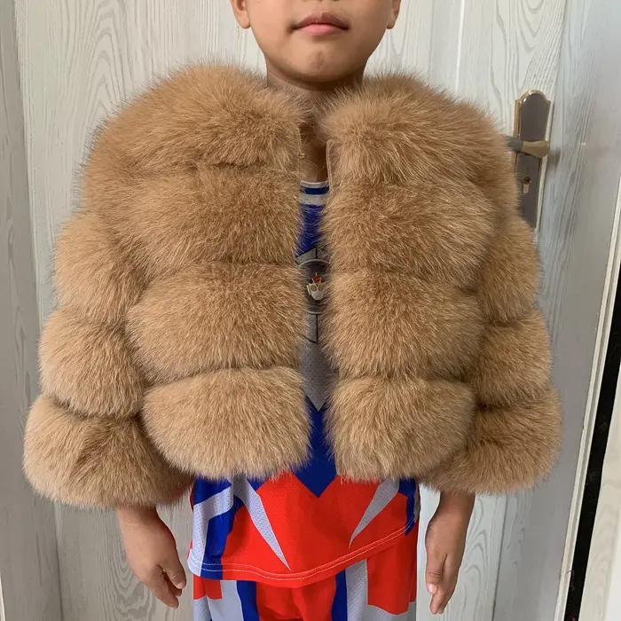 Veste de fourrure pour enfants veste de fourrure pour enfants en vraie fourrure de renard adaptée au
