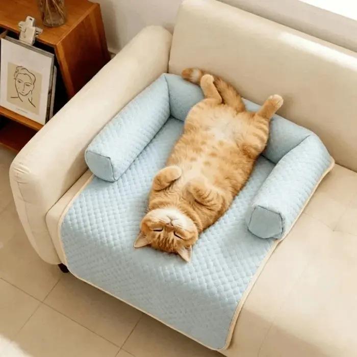 Canapé-lit pour chien respirant, tapis rafraîchissant pour chien, coussin de canapé pour chien amovi