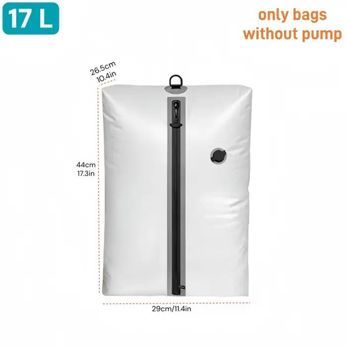 Sacs de compression sous vide 17L avec pompe à air, pour vêtements de voyage/extérieur, sacs sous vi