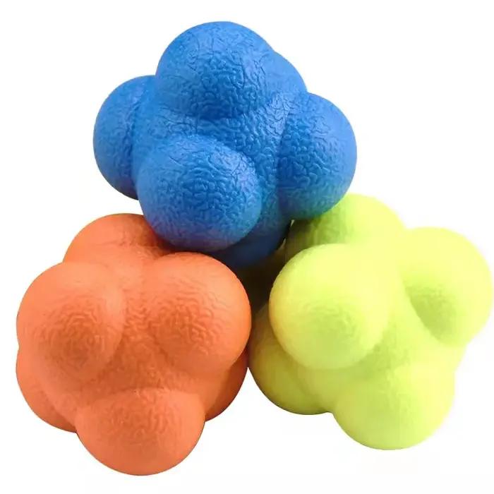 Balle de réaction hexagonale vitesse agilité entraînement balle en Silicone Coordination réflexe spo