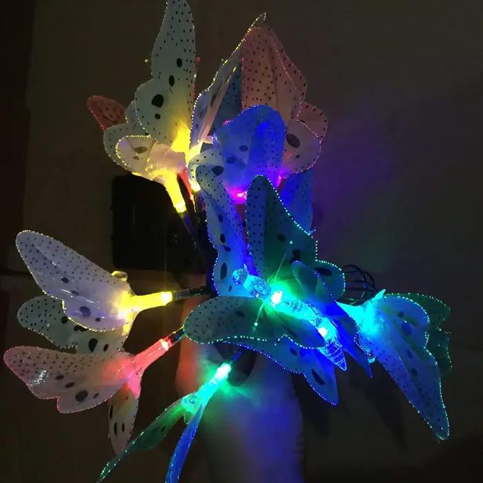 Guirlande lumineuse solaire à 12 Led en Fiber optique de 11,9 pieds, imperméable, luminaire décorati