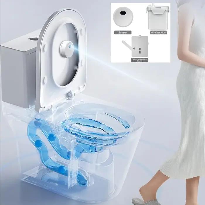 Système de chasse d'eau automatique sans contact pour toilettes, avec capteur et séparateur d'eau in