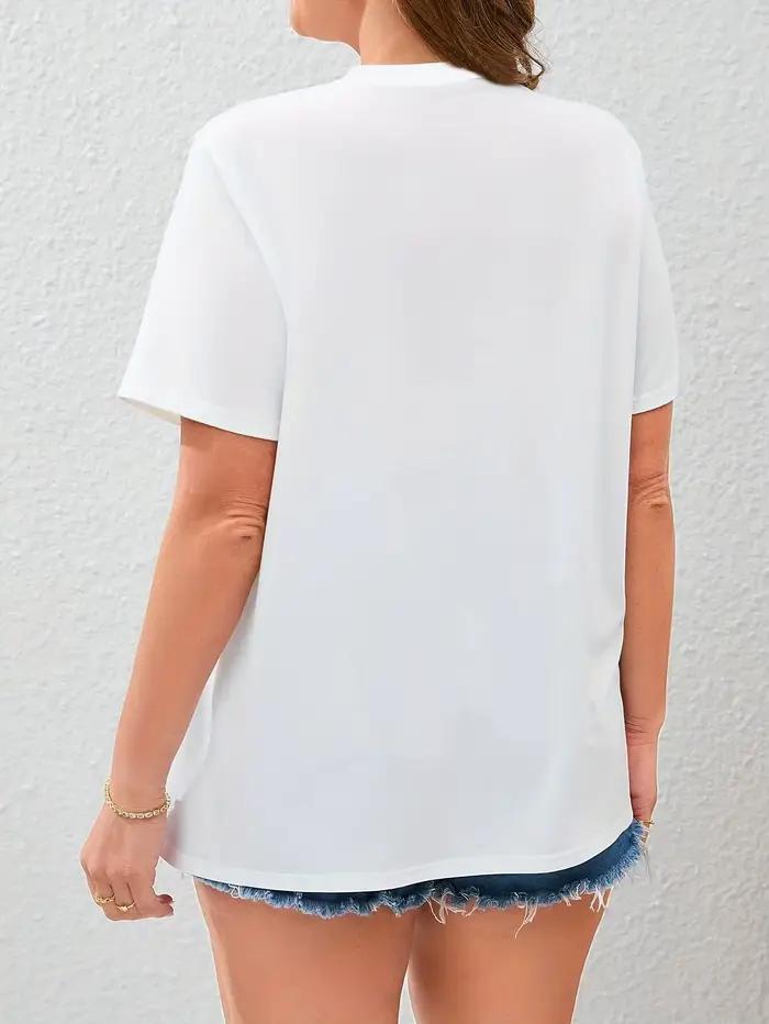 T-shirt imprimé Paris Street pour femmes, manches courtes, col rond, haut décontracté avec motif Tour Eiffel, mode printemps/été/automne