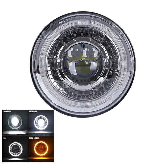 7 "phare Led de voiture pour Lada Niva 4x4 7 pouces H4 phares Led yeux d'ange pour Jeep Wrangler tout-terrain 4x4 Suzuki