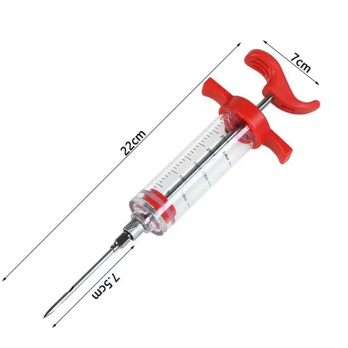 Seringue à injecter de la viande avec 3 aiguilles d'injection de marinade pour barbecue