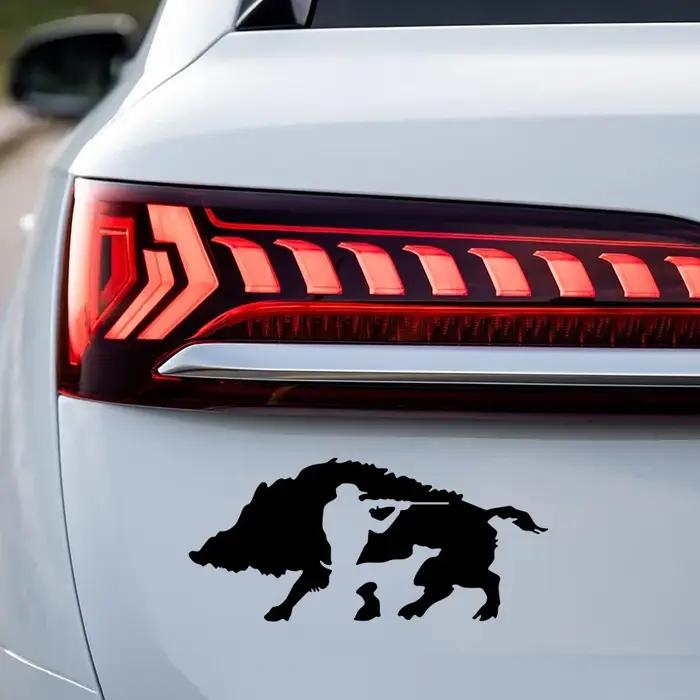 Autocollant de voiture créatif chasse sanglier Applique véhicule fenêtre chasseur vinyle décalcomanie Automobile moto Tuning décor accessoires