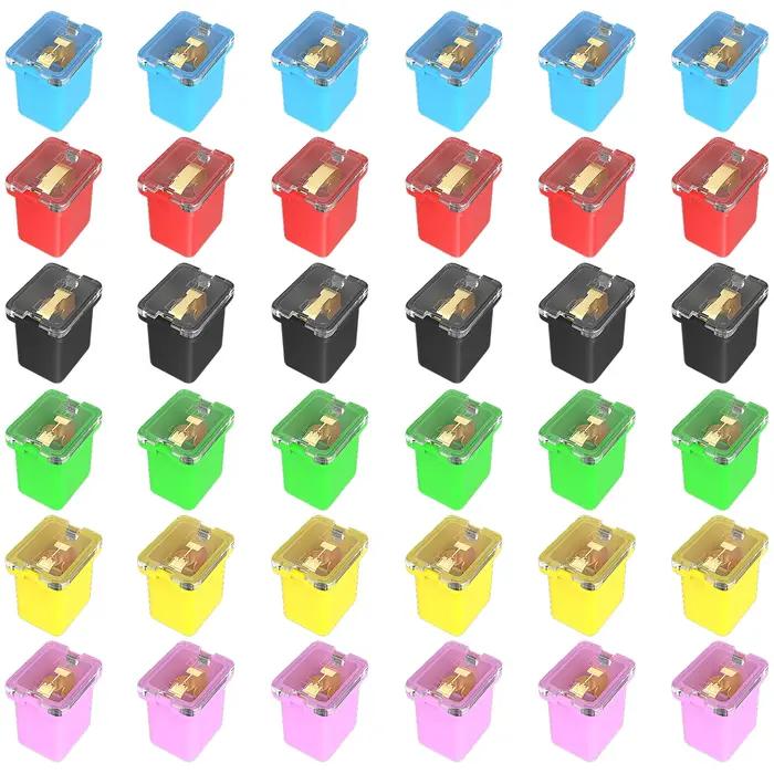DaierTek 36 pièces Jcase Kit d'assortiment de fusibles automobile profil bas en forme de boîte Micro