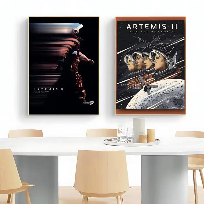 Affiche d'exploration aérospatiale A-Artemis II, impression d'art mural, affiche décorative, décoration murale, décoration de la maison, cadeau non encadré