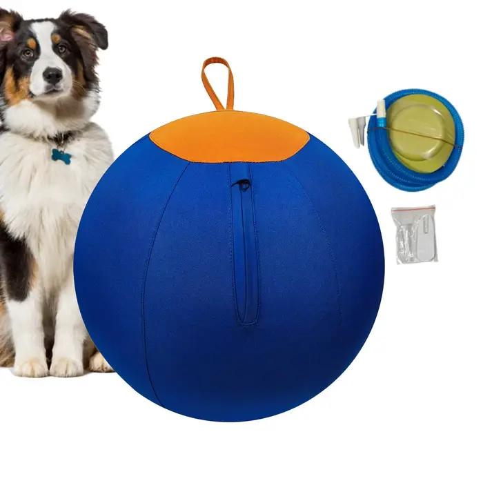 Balle interactive sphérique bleue pour chiens grandes races activités de plein air et intérieures jouets pour chiots et chiens occuper et divertir chiens