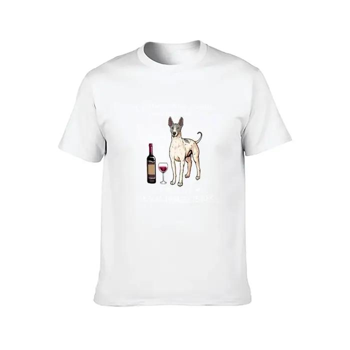 Américain sans poils Terrier et vin drôle chien T-Shirt homme coton homme T-Shirt coton haute qualité T-Shirt