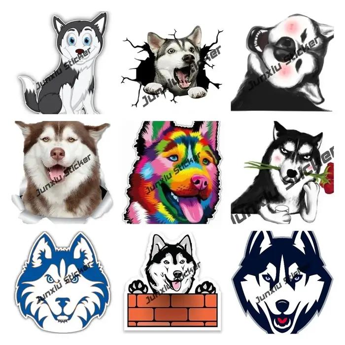 Autocollant de chien husky sibérien mignon