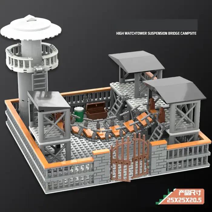 Ensemble de blocs de construction WW2 Suspension Bridge et Base Militaire pour passionnés d'histoire et amoureux de la construction complexes