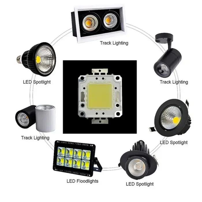 Puces d'ampoules LED COB pour budgétaire, 100W, 50W, 30W, 20W, 10W, DC 12V, 36V, jardin, carré, lumi