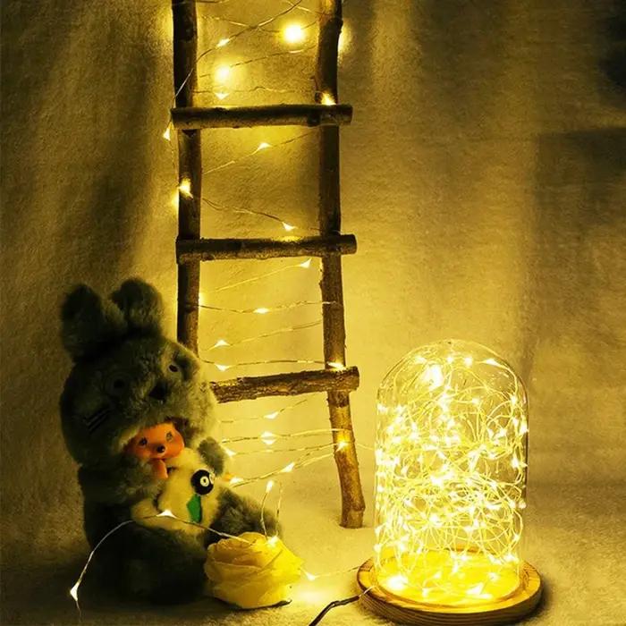 TxxCvv – Mini lumière LED féerique de noël, 1M 2M 3M 5M, guirlande en cuivre, lampe de nuit étanche