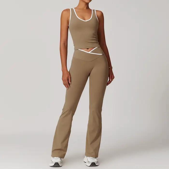 Ensemble de Yoga 2 pièces, tenues d'entraînement, vêtements de sport, Fitness, survêtement de gymnas