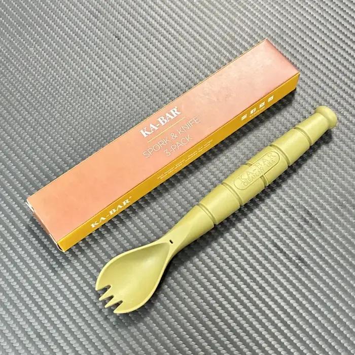 Mini Ensemble de Couverts Tactiques EDC Multifonctionnels Fourchette Cuillère Couteau pour Camping Randonnée Occasions Spéciales