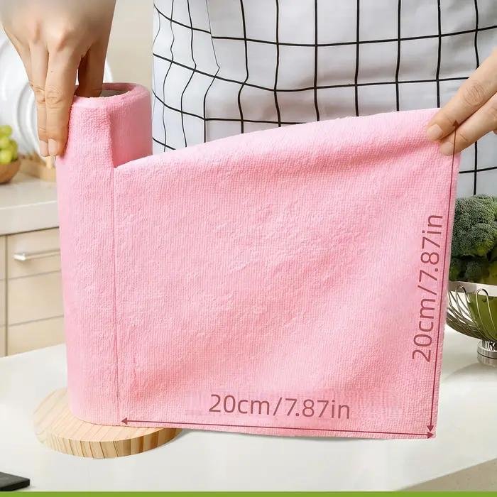 1 rouleau/20 chiffons de nettoyage en microfibre réutilisables - serviettes de cuisine