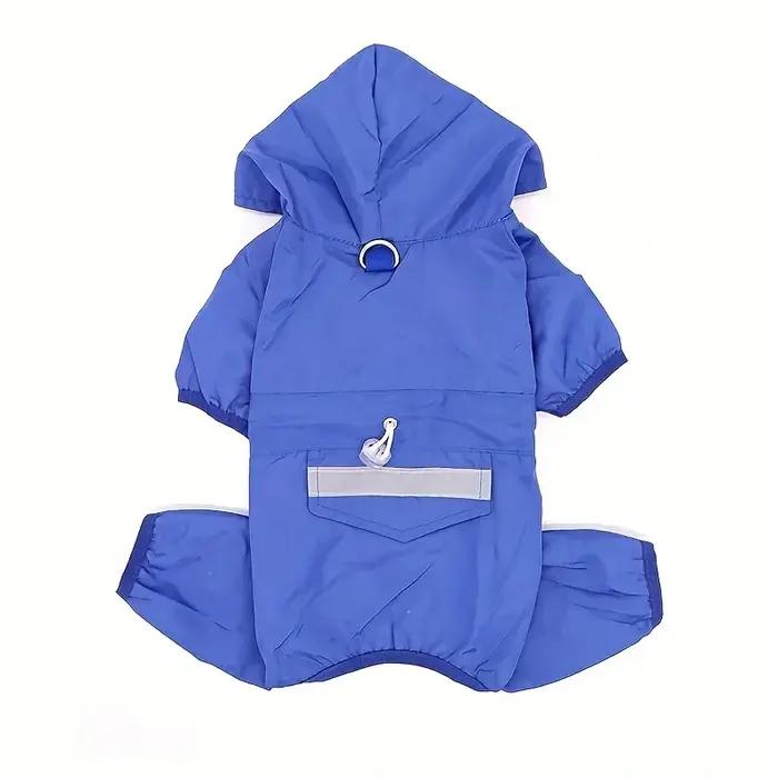 Imperméable à capuche avec anneau en D pour chiens