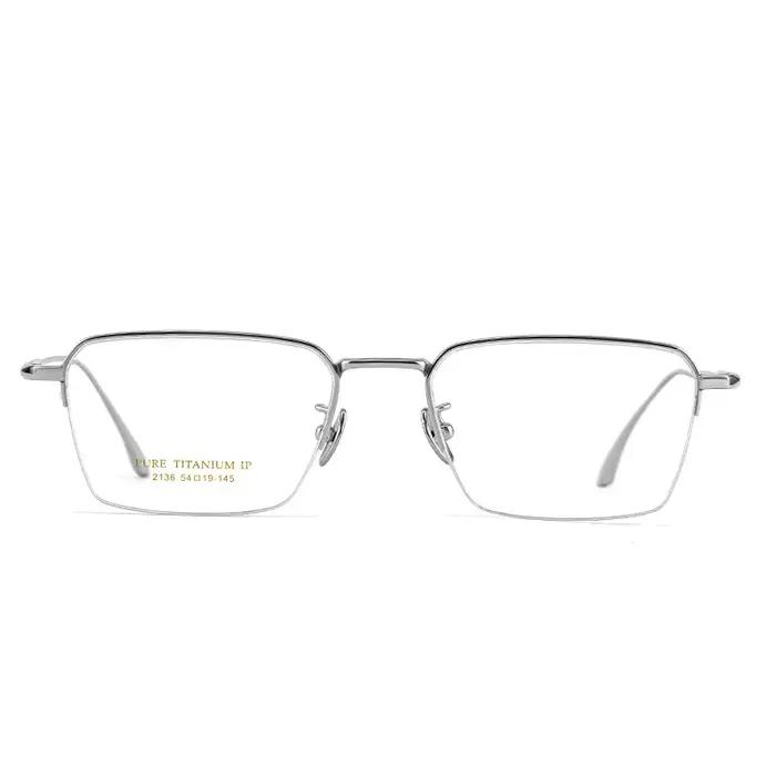 Lunettes ultralégères en titane pur, monture rétro à demi-jante pour hommes d'affaires, lunettes car
