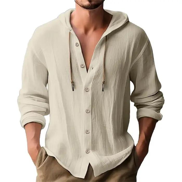Chemise décontractée de couleur unie pour hommes