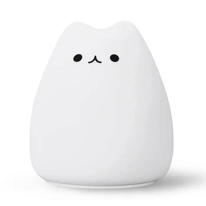 Mini Kawaii populaire chat bébé lampe de nuit 7 couleurs Pat Touch couleur changeante Protection des yeux chambre chevet