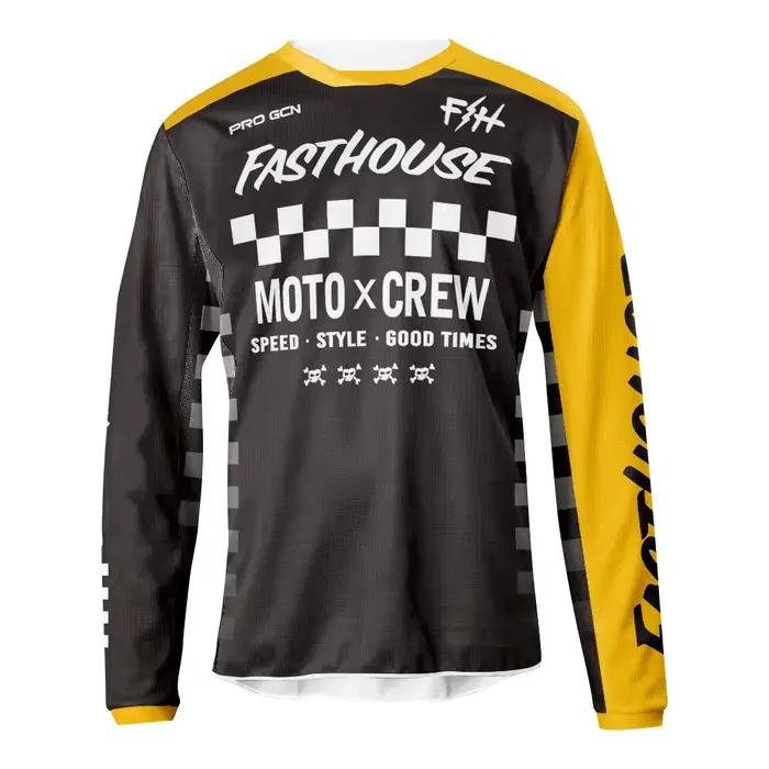 Maillot de cyclisme respirant à manches longues pour homme, chemise de course, séchage rapide, VTT,