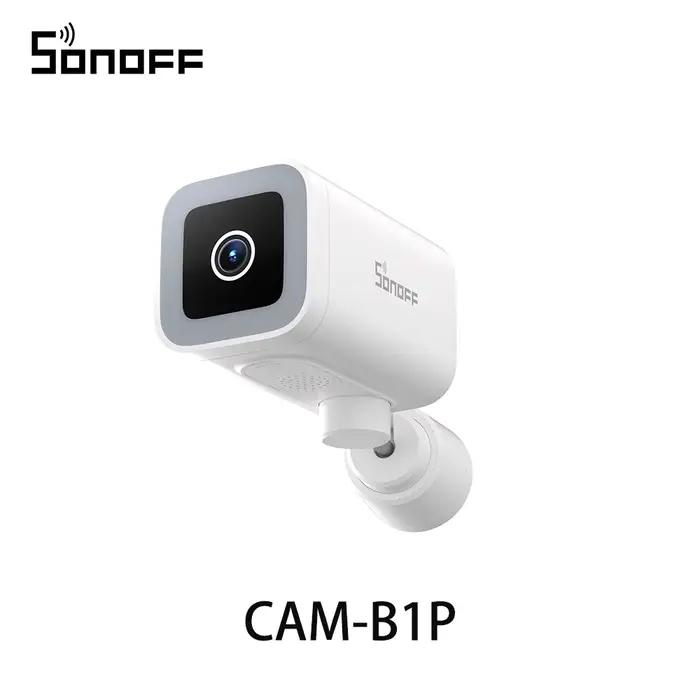 SONOFF CAM-B1P Caméra de sécurité intelligente extérieure 2K HD avec détection humaine AI IP65 résistante aux intempéries 180 ° Contrôle panoramique Alexa Google Home