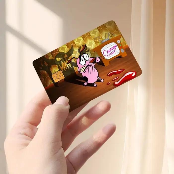 Courage les autocollants de carte de chien C-Cowardly autocollants de protection de carte de crédit