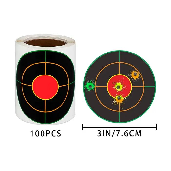 Autocollants de cibles Splash de 3 pouces en trois couleurs pour entraînement de tir pour adultes et adolescents occaions de loisirs et compétitions