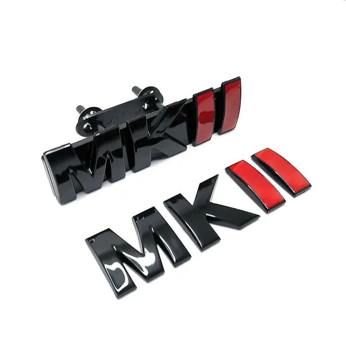 MKII – autocollants de voiture 3D, noir brillant, emblème de coffre, GOLF 2