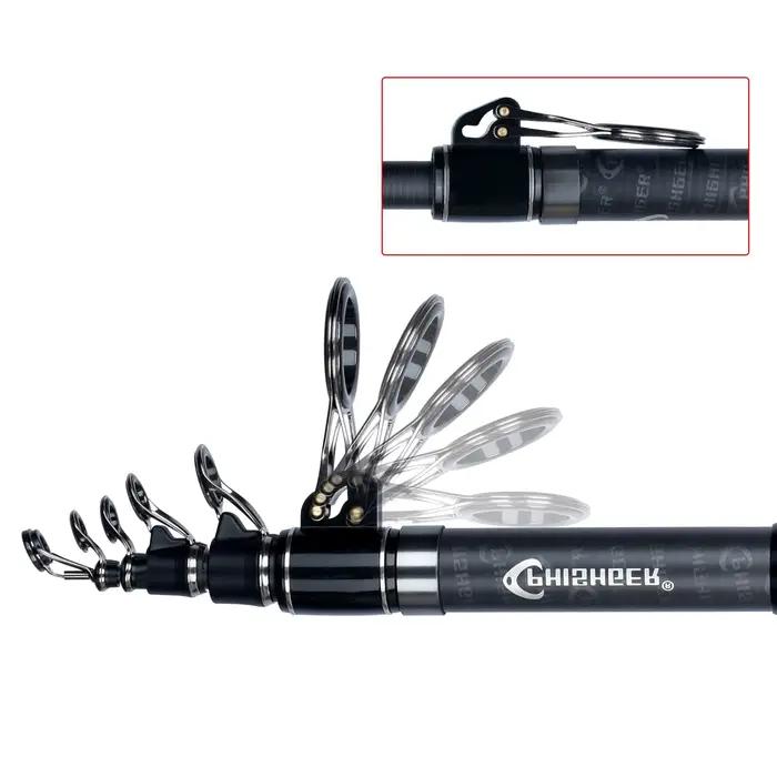 Canne pêche surfcasting télescopique PHISHGER 3.6/4.2/4.5m puissance 80-150g carbone 30T voyage bord mer