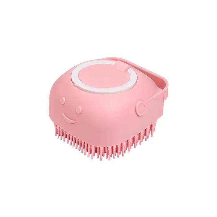 Brosse de bain pour chien, brosse de massage pour animaux de compagnie, distributeur de shampoing, b