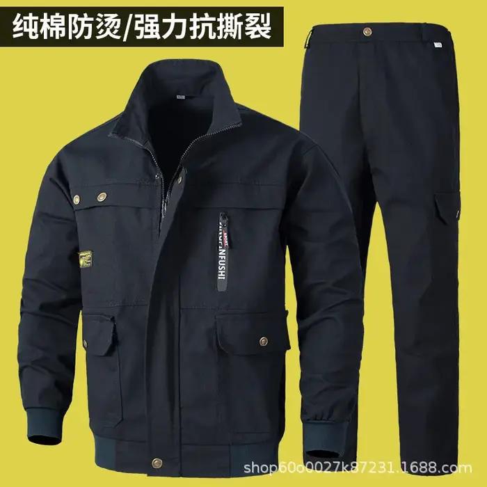 Ensemble de vêtements de travail résistants à l'usure pour soudeurs et travailleurs de la construction printemps-automne