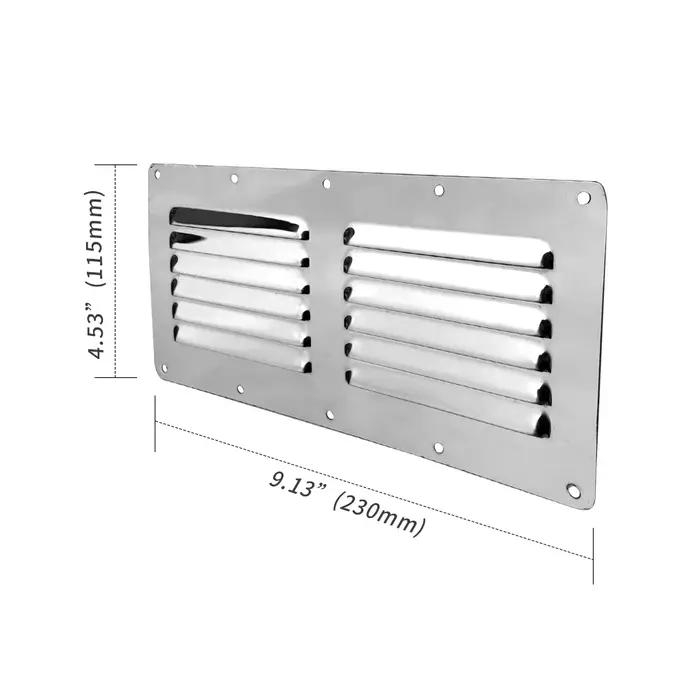Accessoires de bateau 2X Grille de ventilation en acier inoxydable, couvercle de conduit mural, Louv