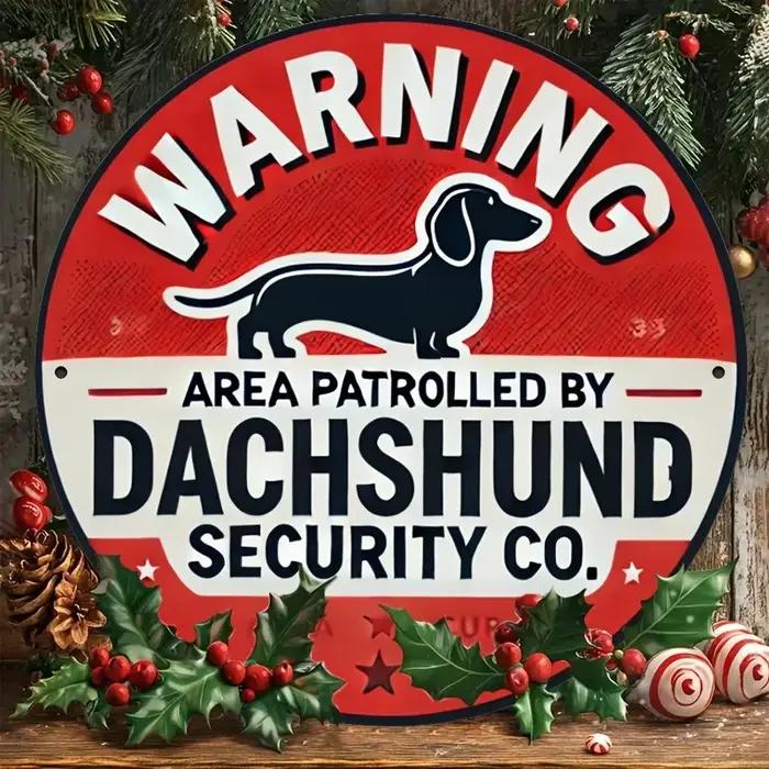 Panneau d'avertissement imprimé Beware of Dachshund-1, panneau métallique en fer Vintage, décoration